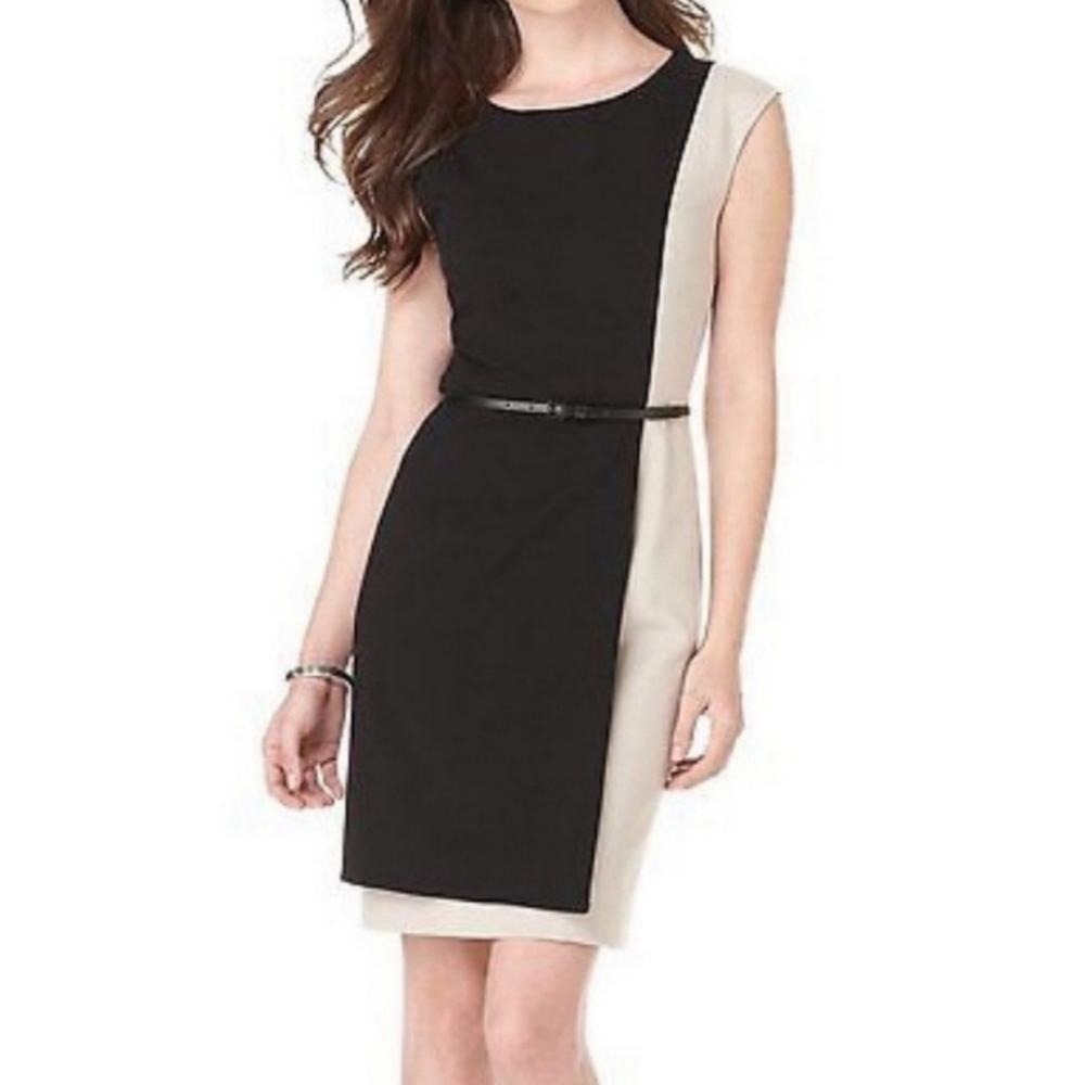 Elegant Black and Cream Calvin KleinDress
